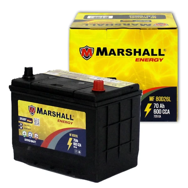 Bateria Marshall 70ah 600cca Positivo Lado Derecho ( - + )